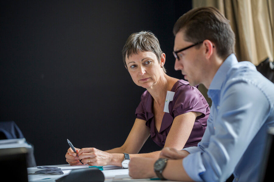 Ms Kate Garvey in discussion at an event