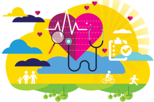 Colourful illustration representing a preventive health strategy