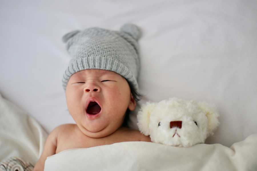 yawning sleepy baby