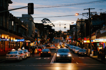 Sydney traffic at night