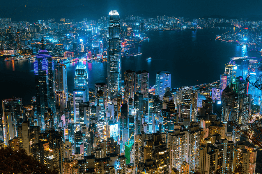 Hong Kong city landscape at night